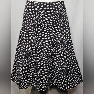 White House Black Market A-Line Starburst Pattern Midi Skirt Size S